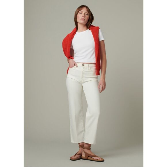 Joe’s The Blake High Rise Wide Leg Crop Milk White Size 29 - Picture 2 of 14